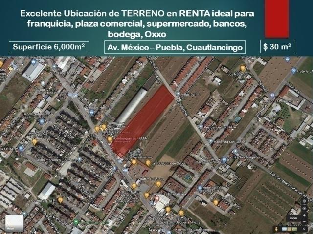 #AGL189RT - Terreno para Renta en Cuautlancingo - PL - 1